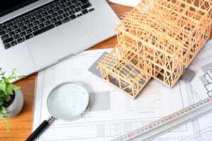 家の骨組みと設計図
